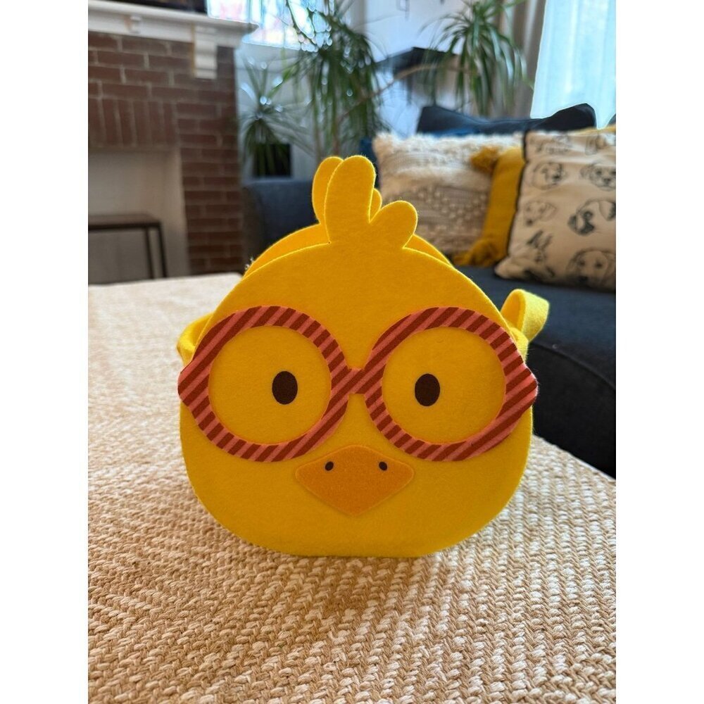 Cute Yellow Chick Felt Basket